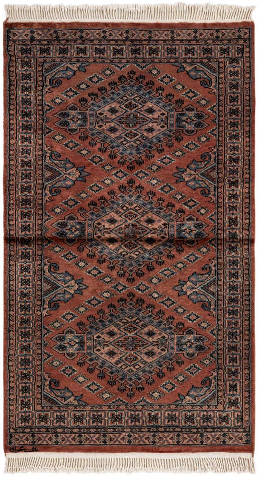 Detail image of 3' 2 x 5' 4 Hand Knotted Bokhara Oriental Wool Rug