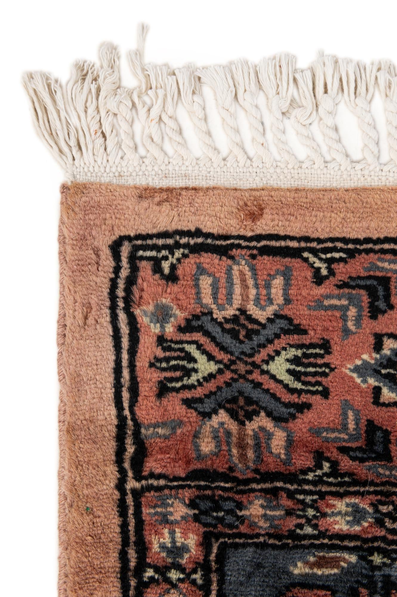 3' 4 x 5' 2 Hand Knotted Bokhara Oriental Wool Rug