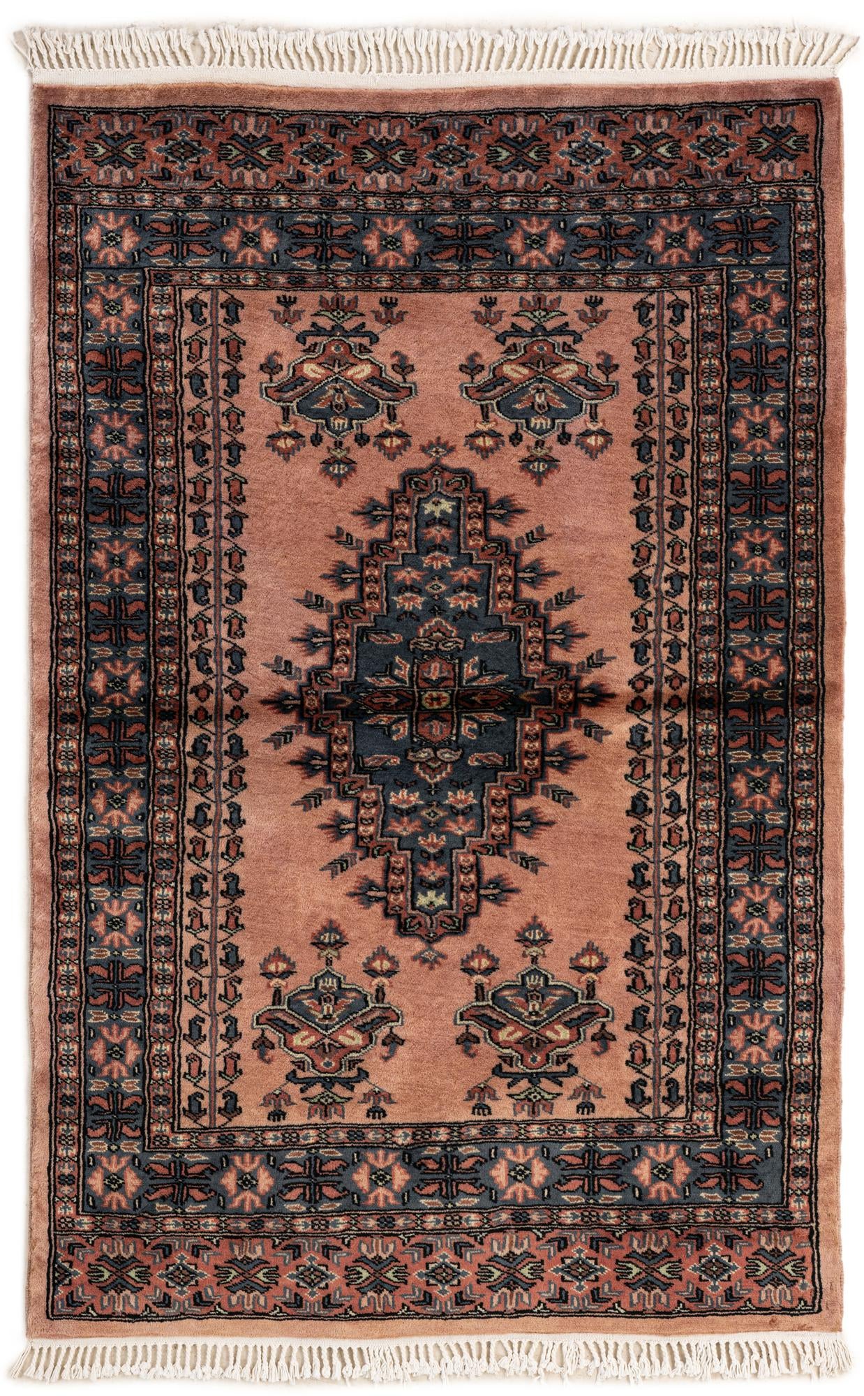3' 4 x 5' 2 Hand Knotted Bokhara Oriental Wool Rug
