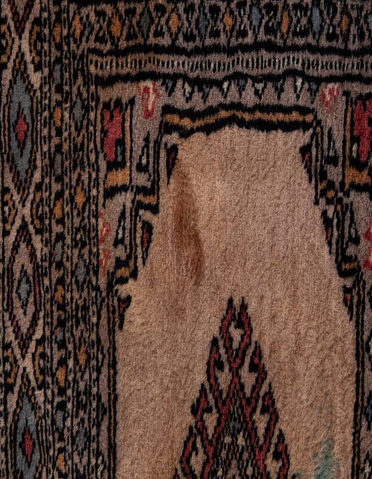 Detail image of 3' 1 x 5'  Hand Knotted Bokhara Oriental Wool Rug