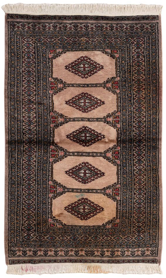 Detail image of 3' 1 x 5' Hand Knotted Bokhara Oriental Wool Rug
