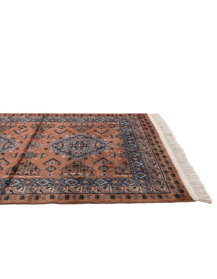 Detail image of 4' 3 x 6'  Hand Knotted Bokhara Oriental Wool Rug