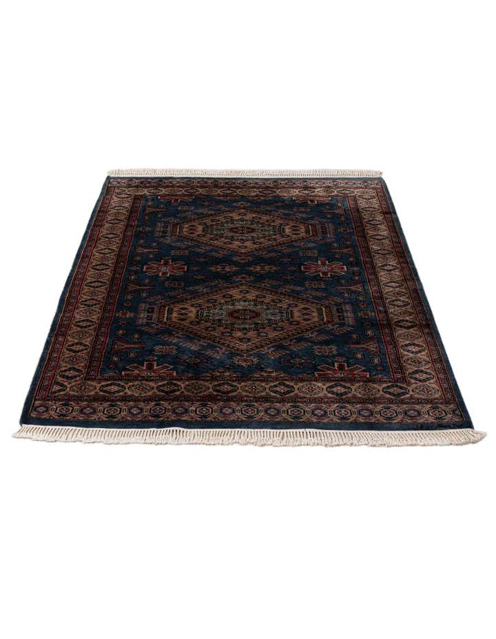 4' 3 x 5' 6 Hand Knotted Bokhara Oriental Wool Rug