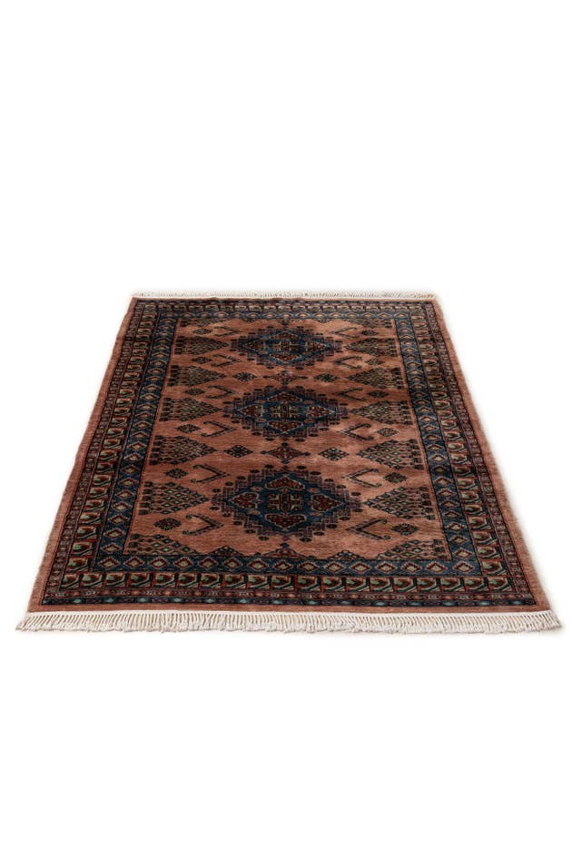 Detail image of 4' 3 x 6' Hand Knotted Bokhara Oriental Wool Rug