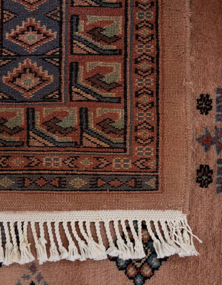 Detail image of 4' 3 x 6'  Hand Knotted Bokhara Oriental Wool Rug