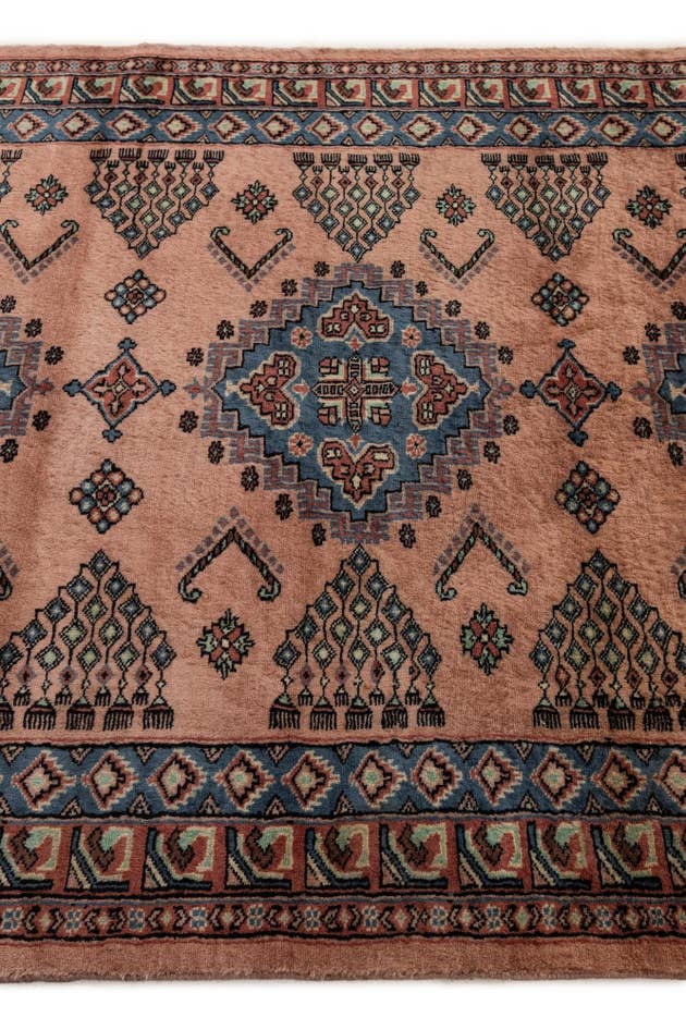 Detail image of 4' 3 x 6' Hand Knotted Bokhara Oriental Wool Rug