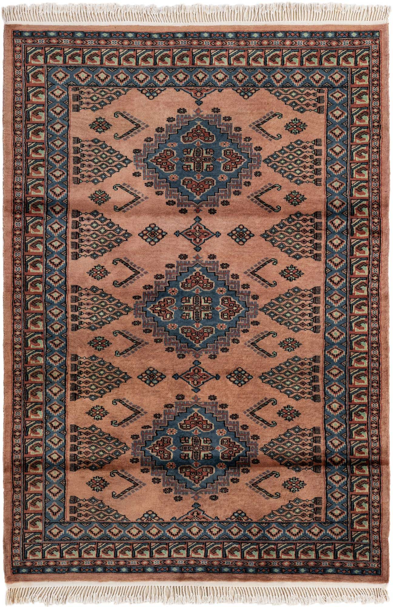 4' 3 x 6' Hand Knotted Bokhara Oriental Wool Rug