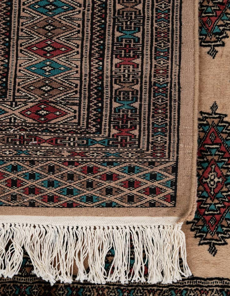 Detail image of 4' 3 x 5' 10  Hand Knotted Bokhara Oriental Wool Rug