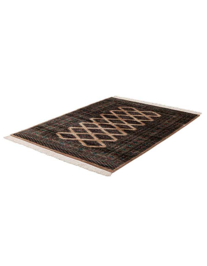 4' 3 x 5' 10 Hand Knotted Bokhara Oriental Wool Rug