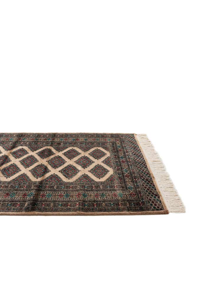 4' 3 x 5' 10 Hand Knotted Bokhara Oriental Wool Rug