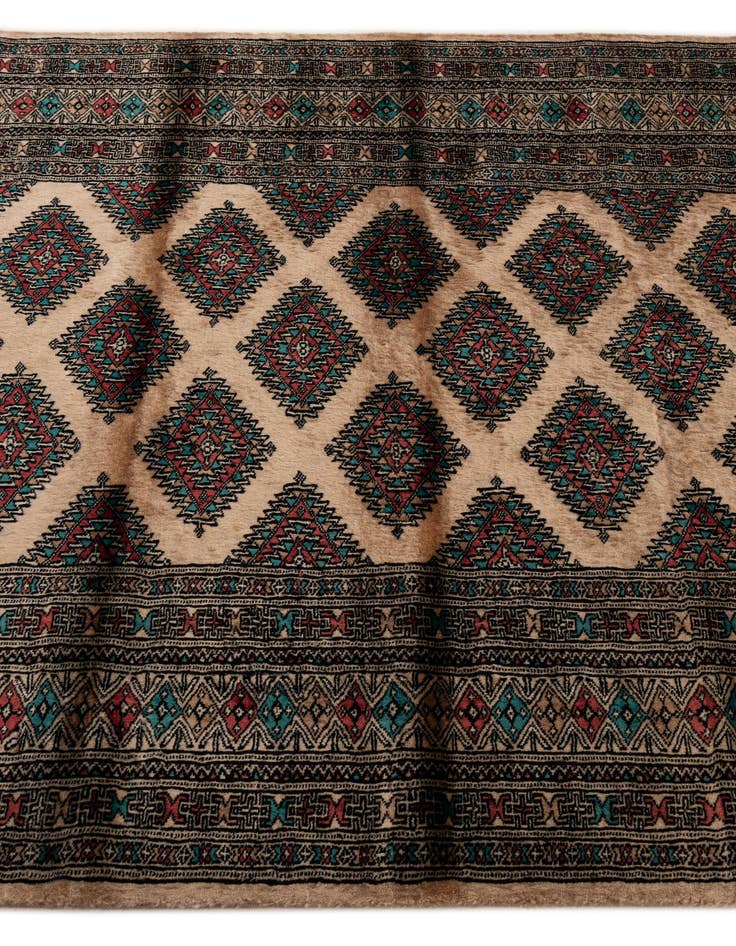 Detail image of 4' 3 x 5' 10  Hand Knotted Bokhara Oriental Wool Rug