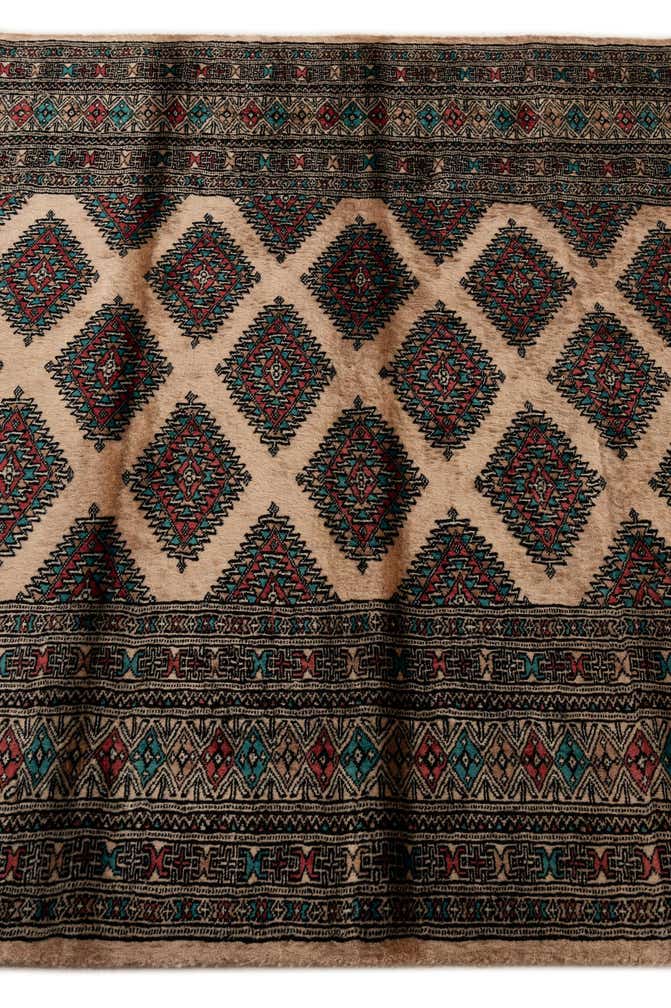 4' 3 x 5' 10 Hand Knotted Bokhara Oriental Wool Rug