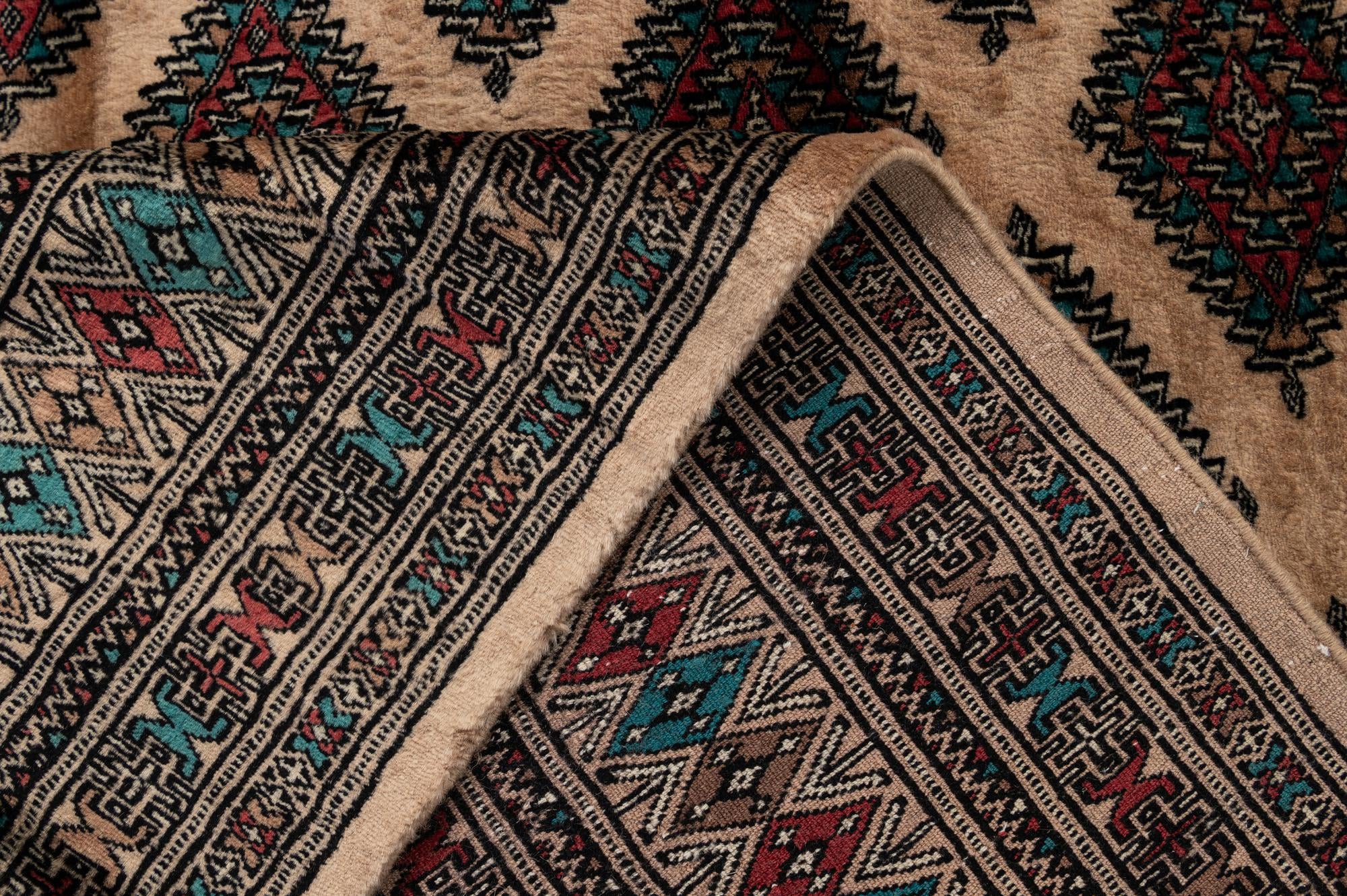 4' 3 x 5' 10 Hand Knotted Bokhara Oriental Wool Rug