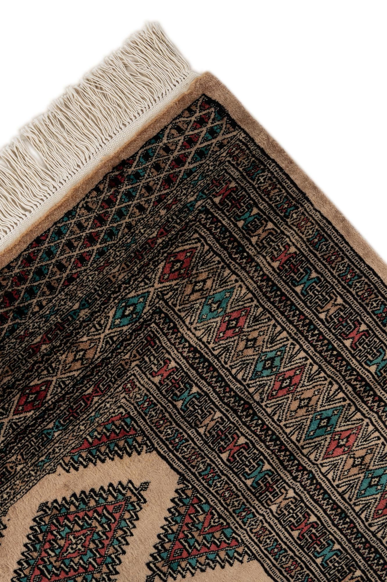 4' 3 x 5' 10 Hand Knotted Bokhara Oriental Wool Rug