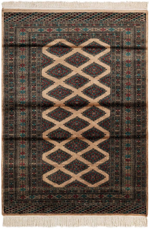 Detail image of 4' 3 x 5' 10 Hand Knotted Bokhara Oriental Wool Rug