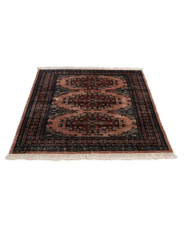 4' 4 x 5' 5 Hand Knotted Bokhara Oriental Wool Rug