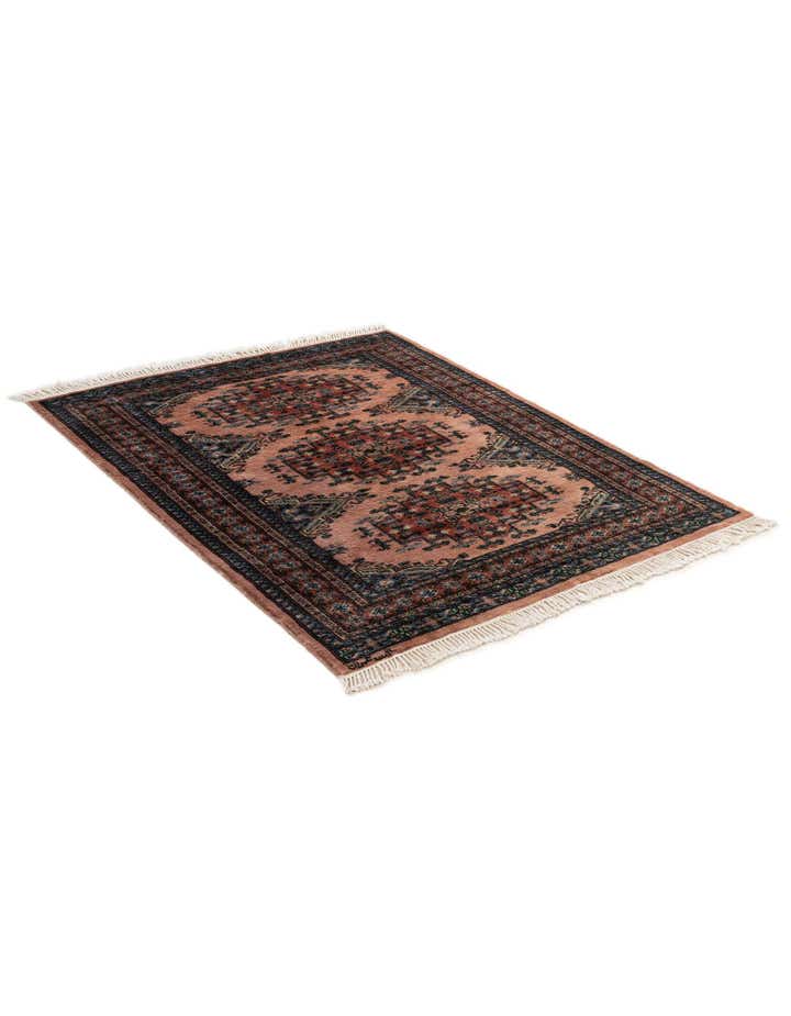 4' 4 x 5' 5 Hand Knotted Bokhara Oriental Wool Rug