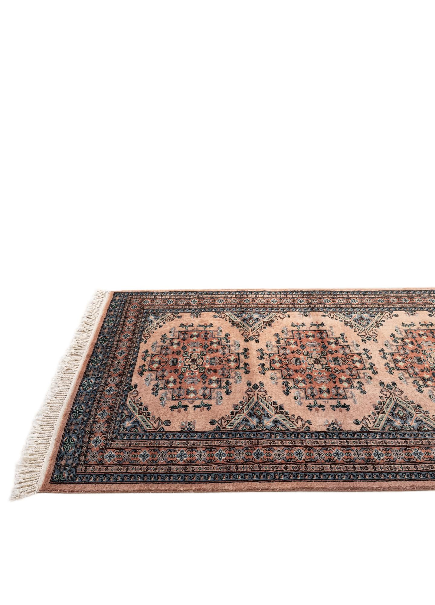 4' 4 x 5' 5 Hand Knotted Bokhara Oriental Wool Rug