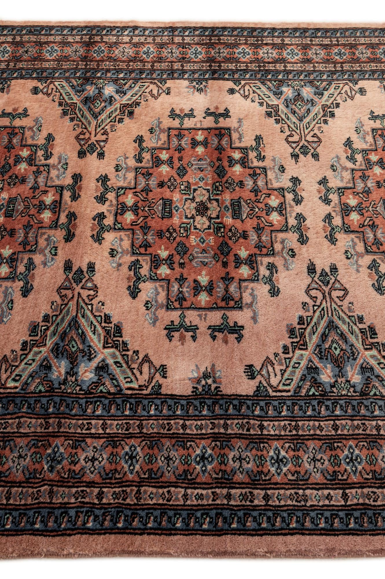 4' 4 x 5' 5 Hand Knotted Bokhara Oriental Wool Rug