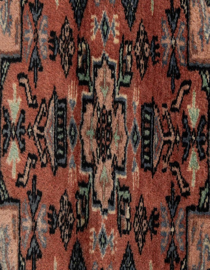 Detail image of 4' 4 x 5' 5  Hand Knotted Bokhara Oriental Wool Rug