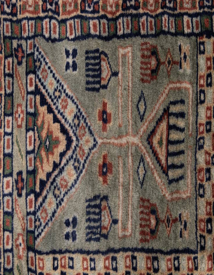 Detail image of 5' 4 x 8' 8  Hand Knotted Bokhara Oriental Wool Rug