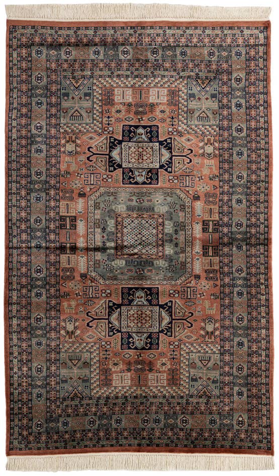 Detail image of 5' 4 x 8' 8 Hand Knotted Bokhara Oriental Wool Rug
