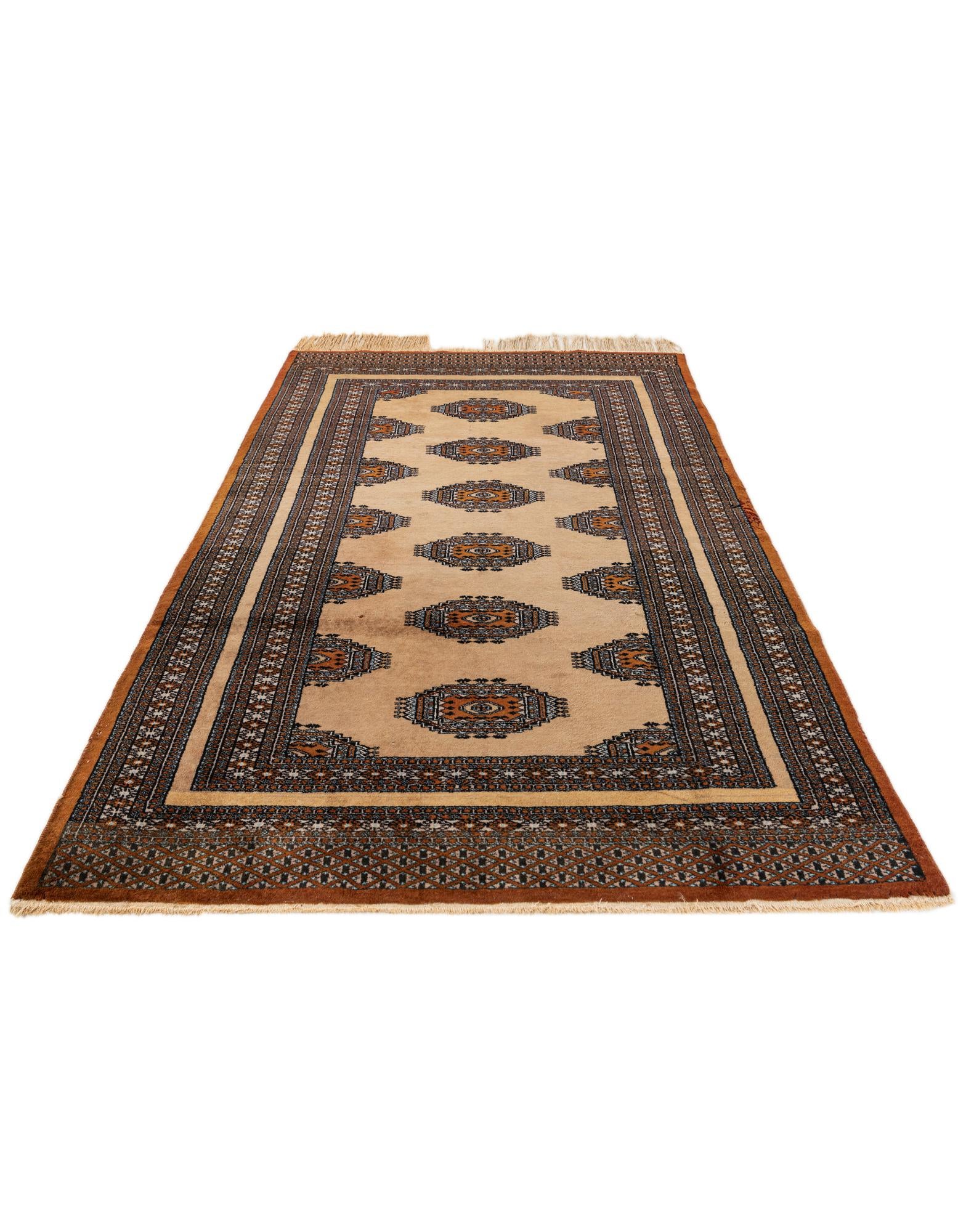 3' 9 x 5' 11 Hand Knotted Bokhara Oriental Wool Rug