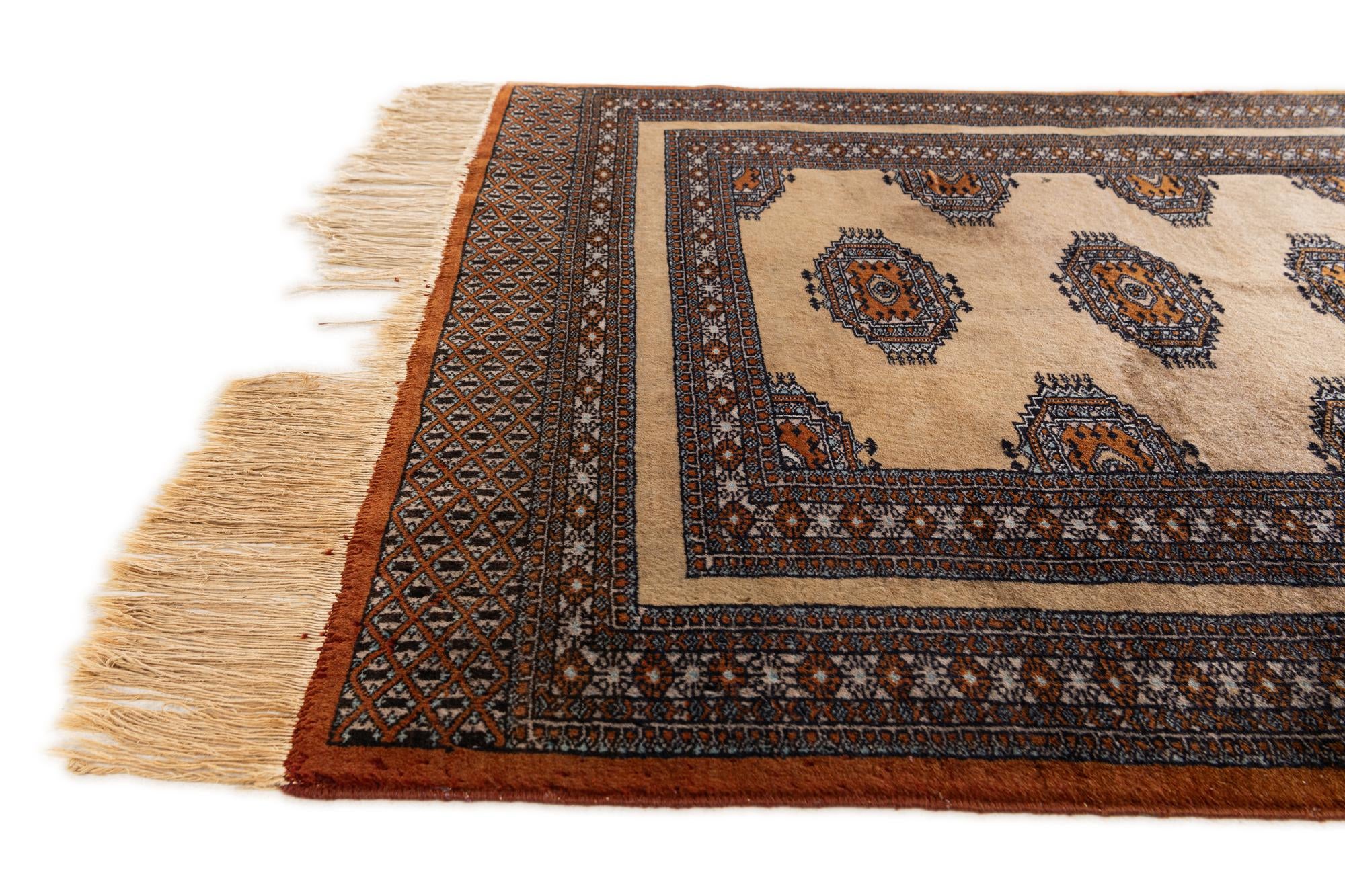 3' 9 x 5' 11 Hand Knotted Bokhara Oriental Wool Rug