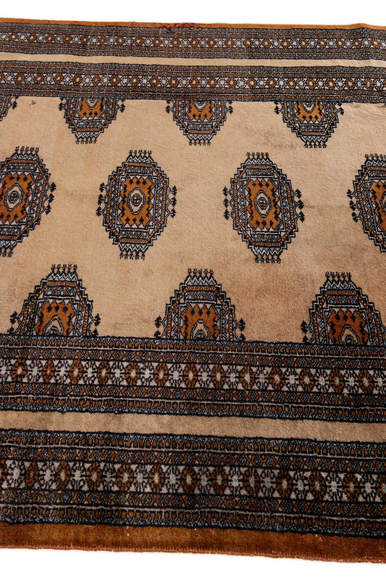 3' 9 x 5' 11 Hand Knotted Bokhara Oriental Wool Rug