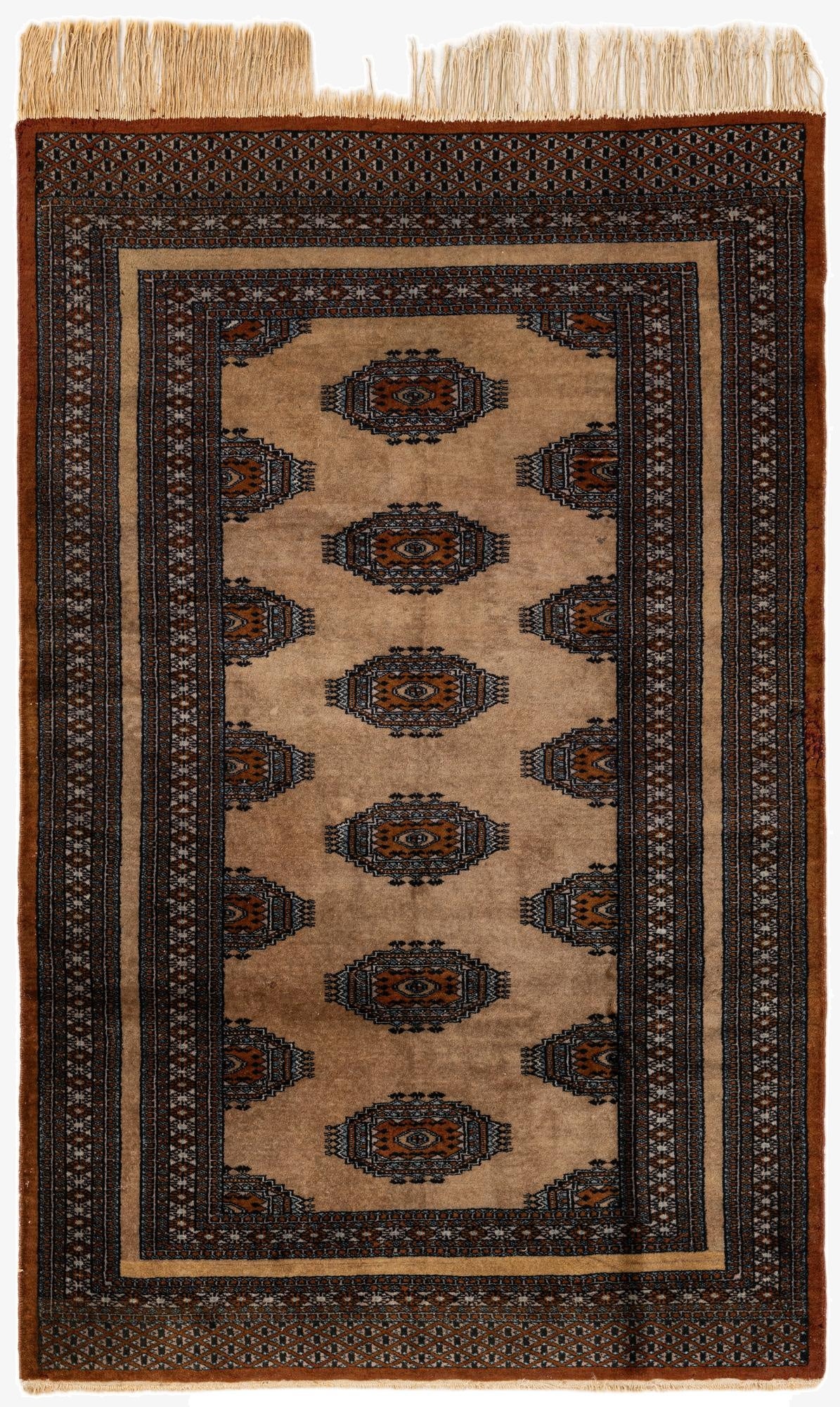 3' 9 x 5' 11  Hand Knotted Bokhara Oriental Wool Rug