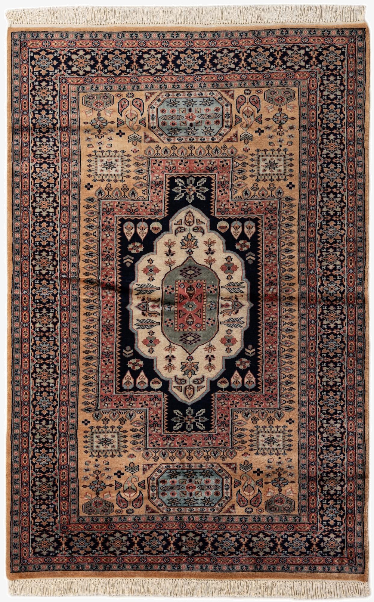 5' 3 x 8' 2  Hand Knotted Bokhara Oriental Wool Rug