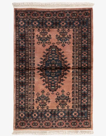 3' 4 x 5' 2 Hand Knotted Bokhara Oriental Wool Rug