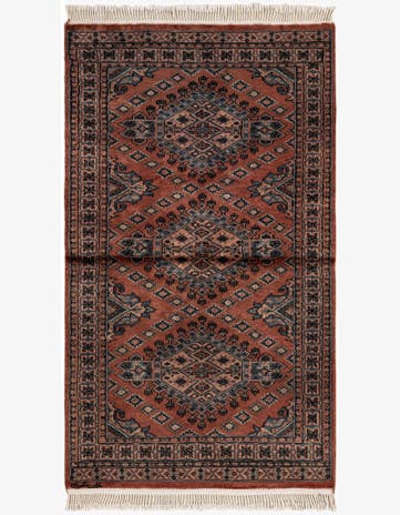 3' 2 x 5' 4 Hand Knotted Bokhara Oriental Wool Rug