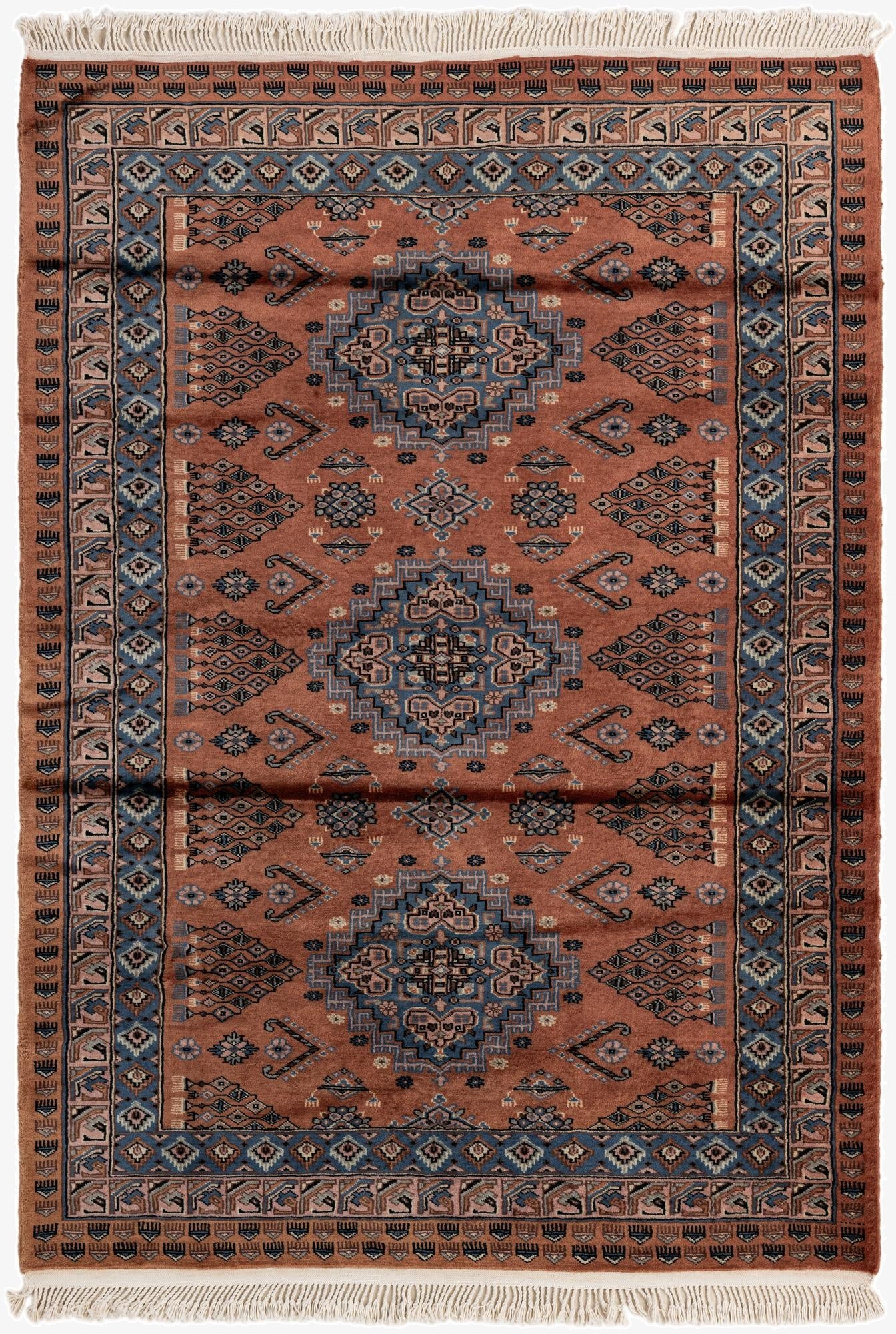 4' 3 x 6'  Hand Knotted Bokhara Oriental Wool Rug