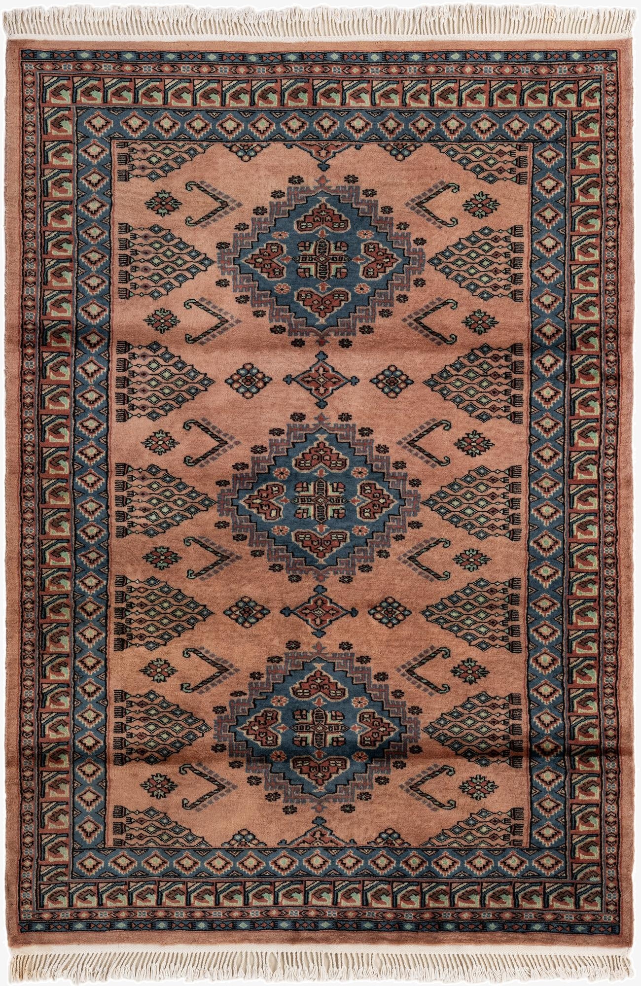 4' 3 x 6'  Hand Knotted Bokhara Oriental Wool Rug