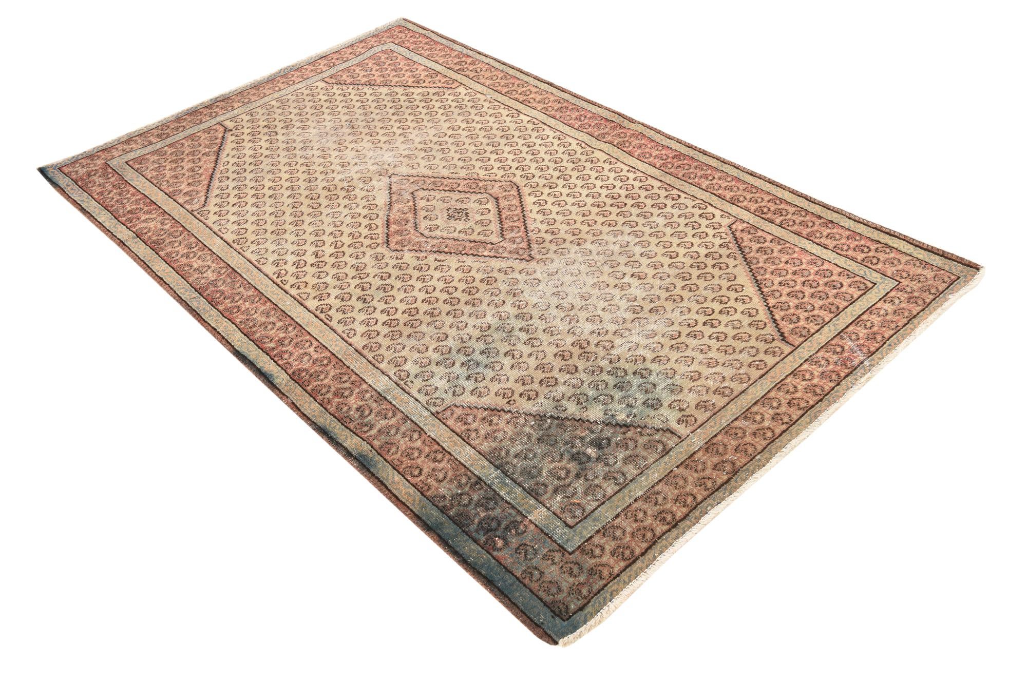 4' x 6' 5 Hand Knotted Botemir Persian Wool Rug