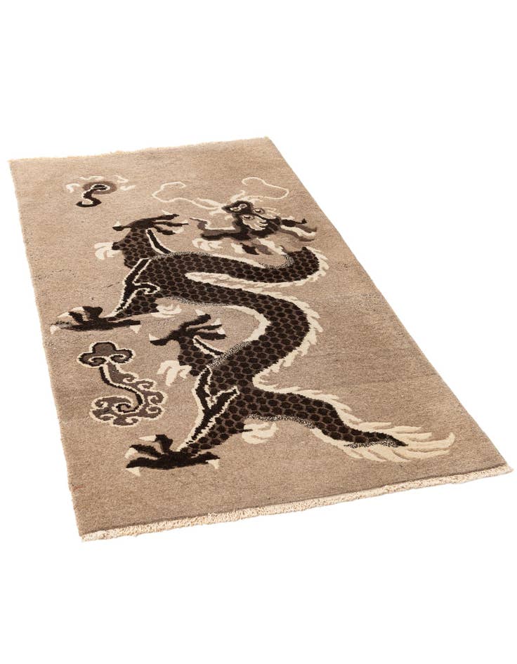 Detail image of 3' 1 x 5' 7 Hand Knotted Carved Pekin Oriental Wool Rug