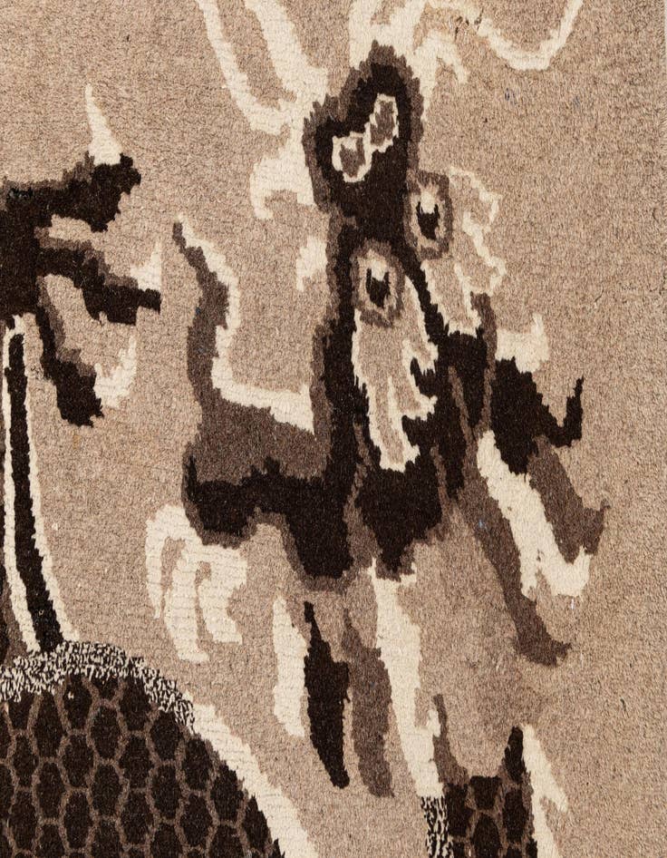 Detail image of 3' 1 x 5' 7  Hand Knotted Carved Pekin Oriental Wool Rug