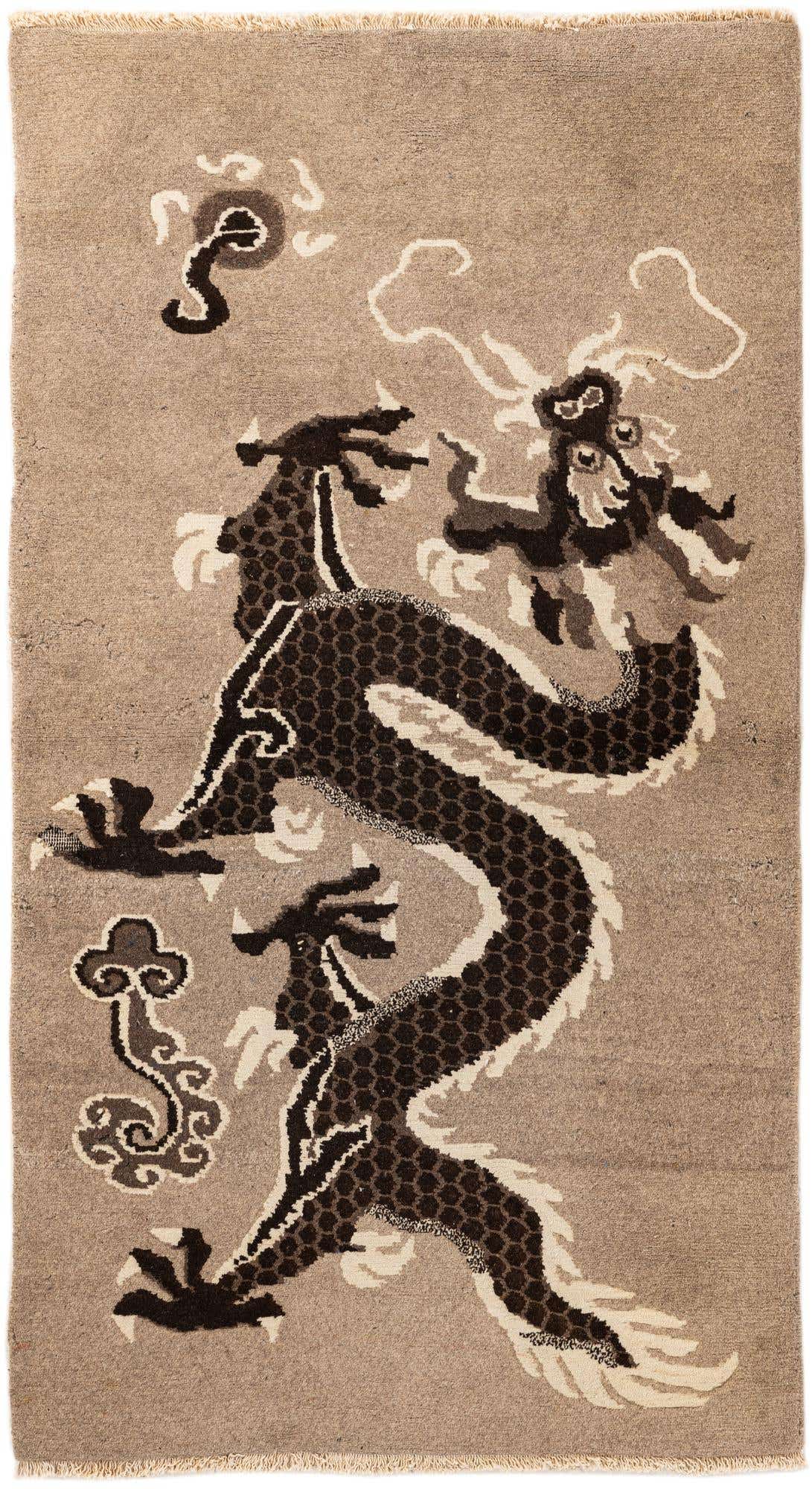 3' 1 x 5' 7 Hand Knotted Carved Pekin Oriental Wool Rug
