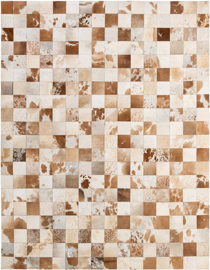 Detail image of 8' 1 x 9' 11 Cowhide - Patchwork Rug