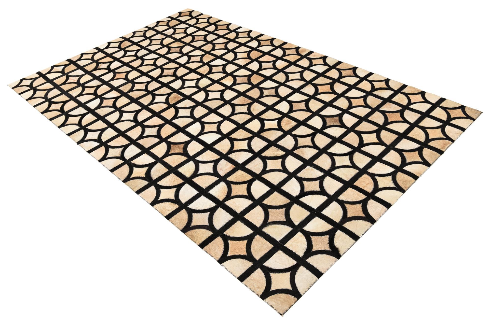 5' x 7' 10 Cowhide Leather Rug