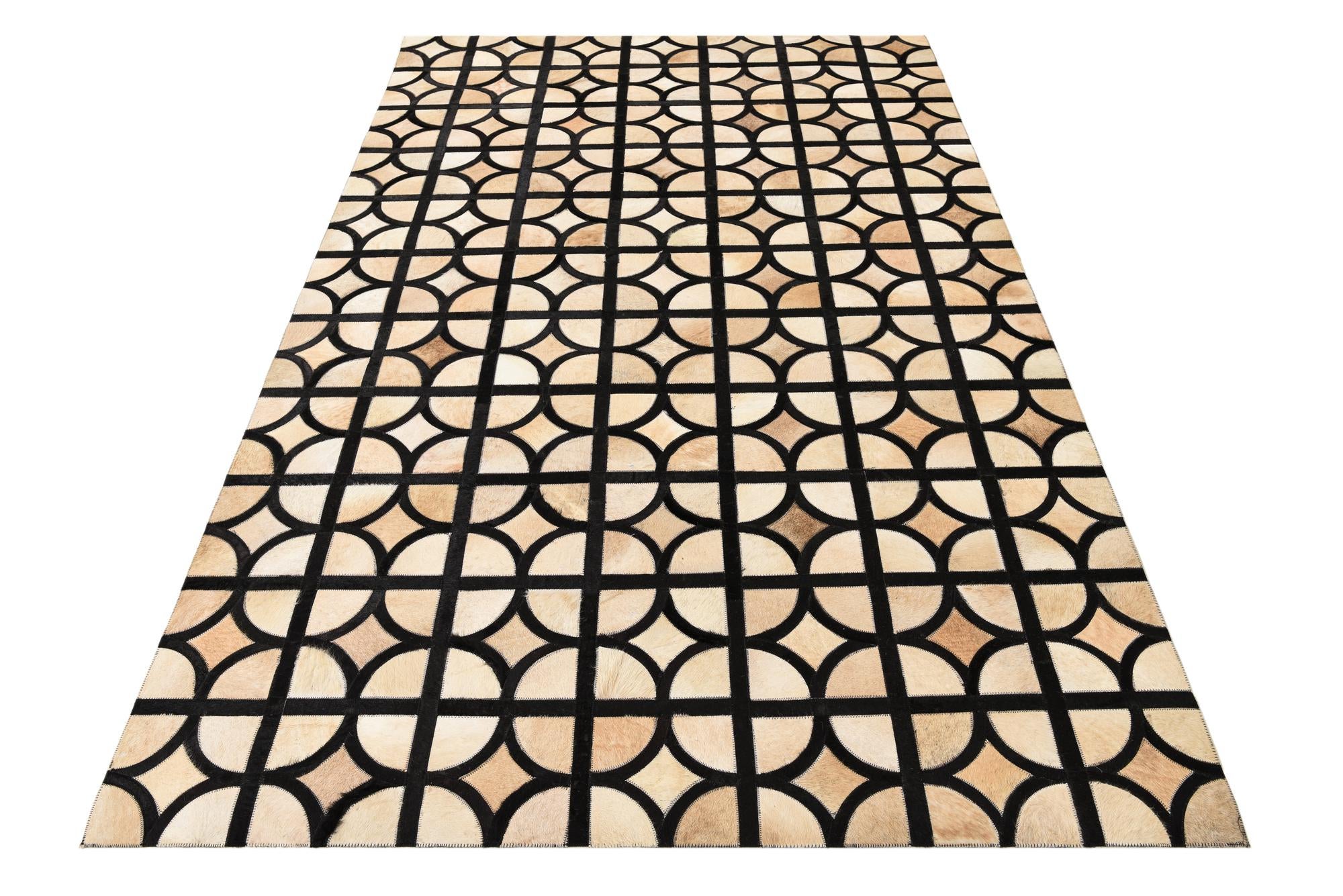 5' x 7' 10 Cowhide Leather Rug