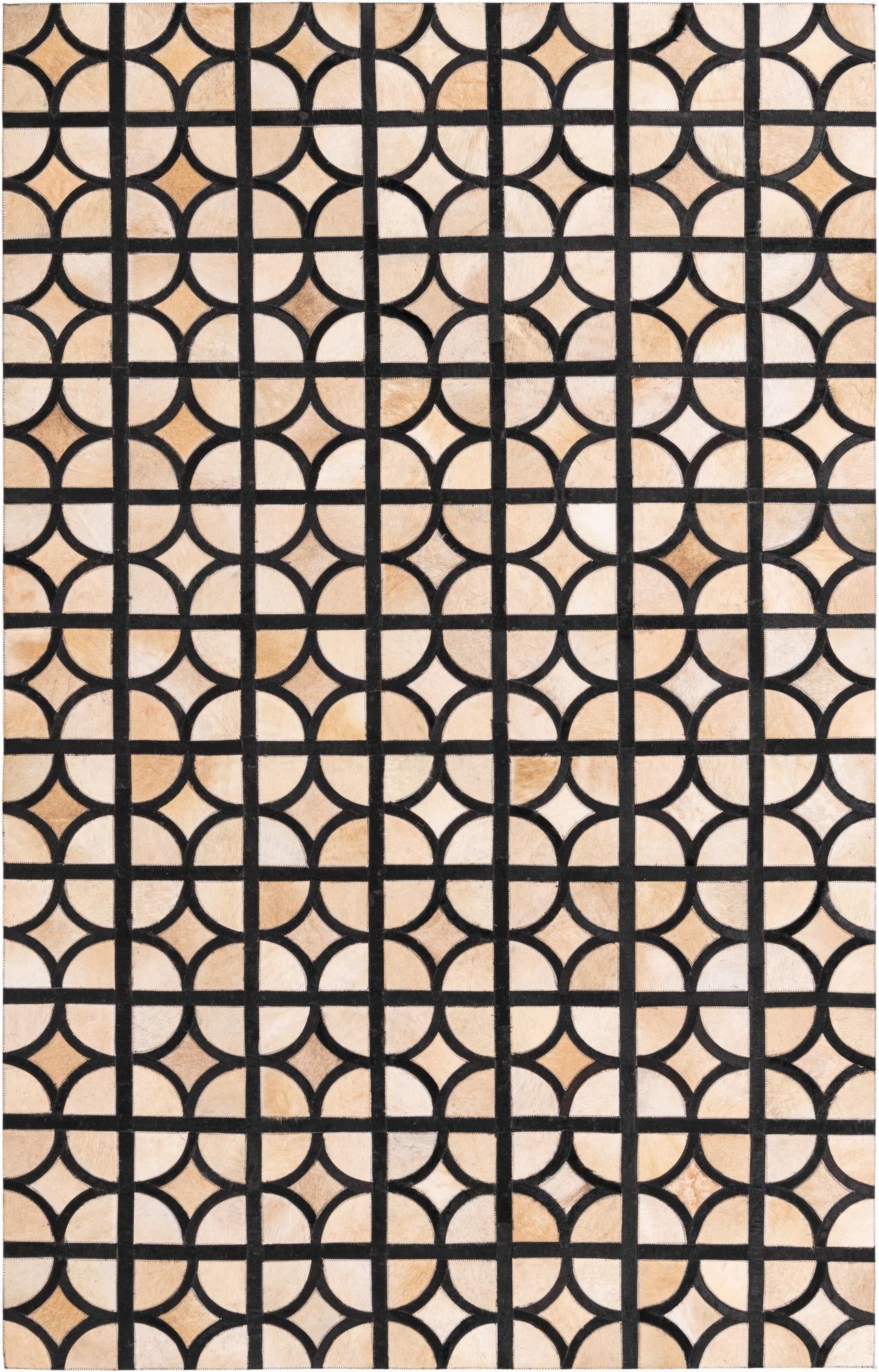 5' x 7' 10 Cowhide Leather Rug