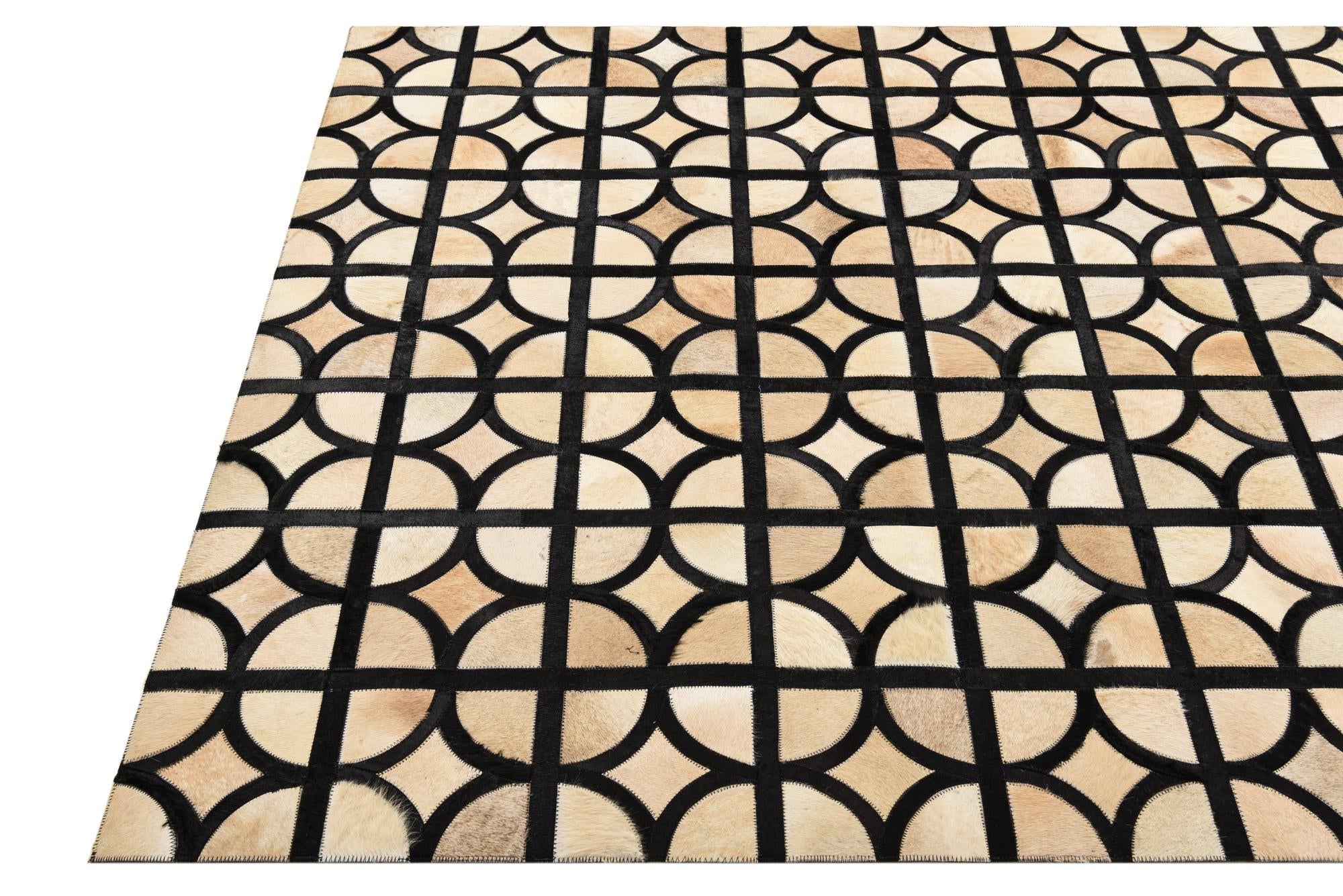 5' x 7' 10 Cowhide Leather Rug