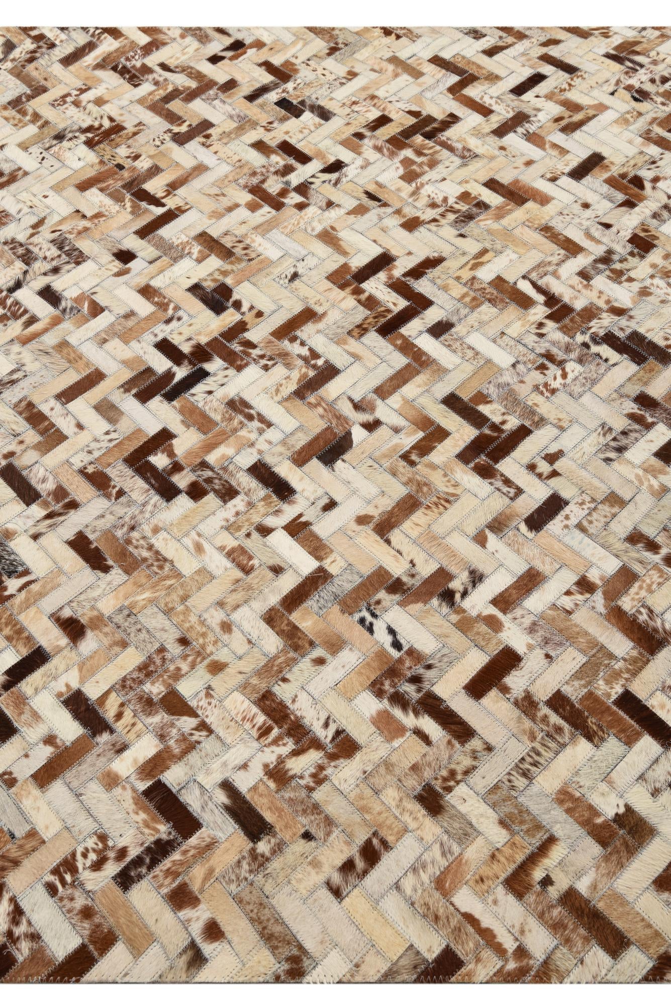5' 2 x 8' Cowhide Leather Rug