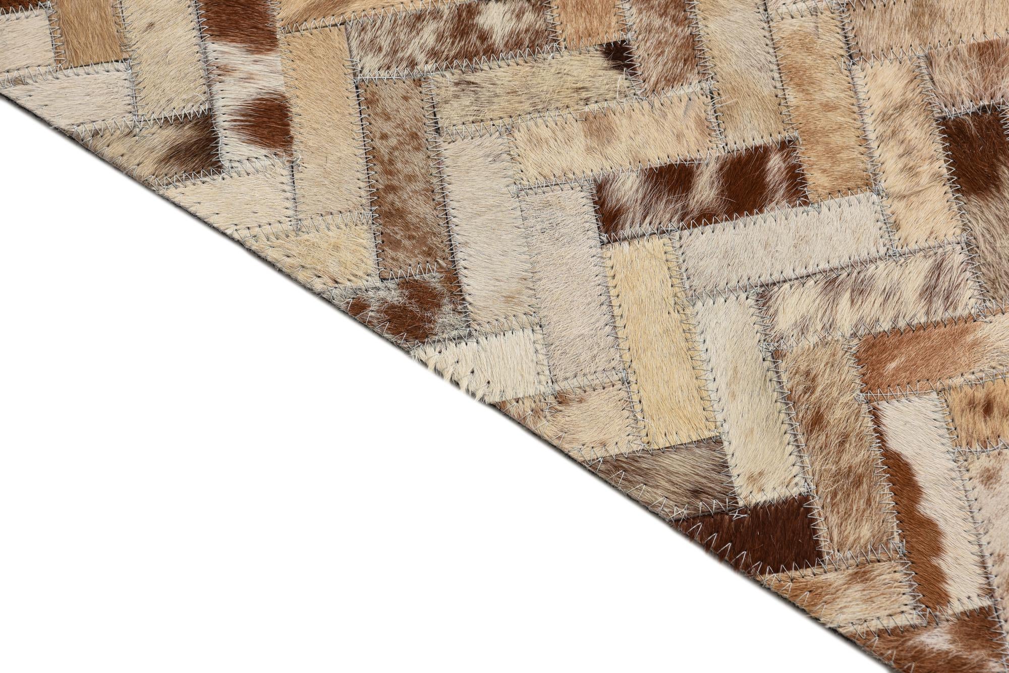 5' 2 x 8' Cowhide Leather Rug