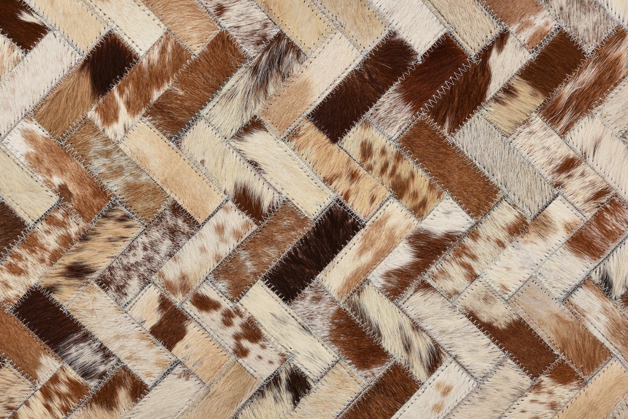 5' 2 x 8' Cowhide Leather Rug