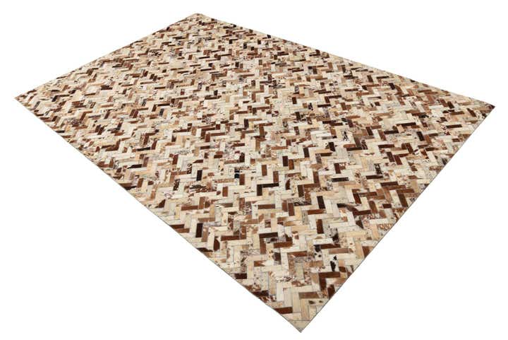 5' 2 x 8' Cowhide Leather Rug