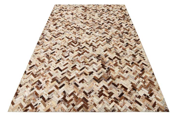 5' 2 x 8' Cowhide Leather Rug