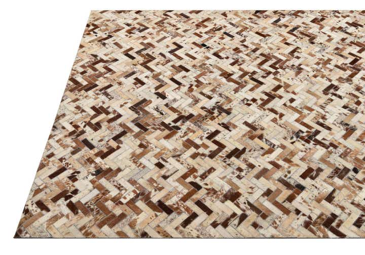 5' 2 x 8' Cowhide Leather Rug